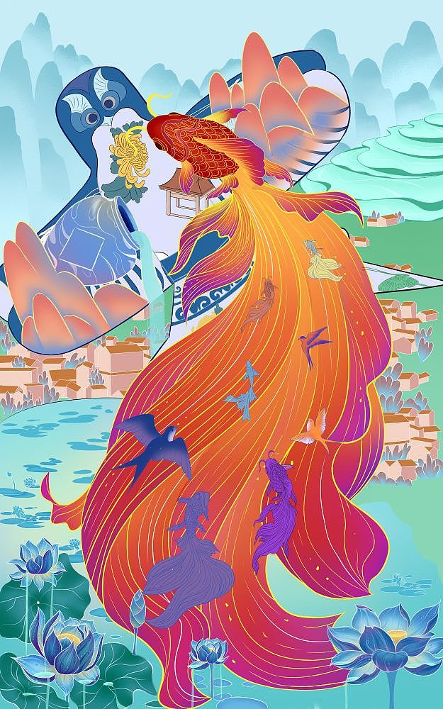 锦鲤附体（图ZMzE3MzA2NjE2） - 商业插画 - 站酷设计师本吾乐高原创素材 - 站酷ZCOOL