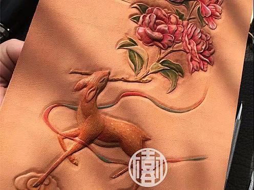 皮雕画新民族风系列-----路路平安 花开富贵