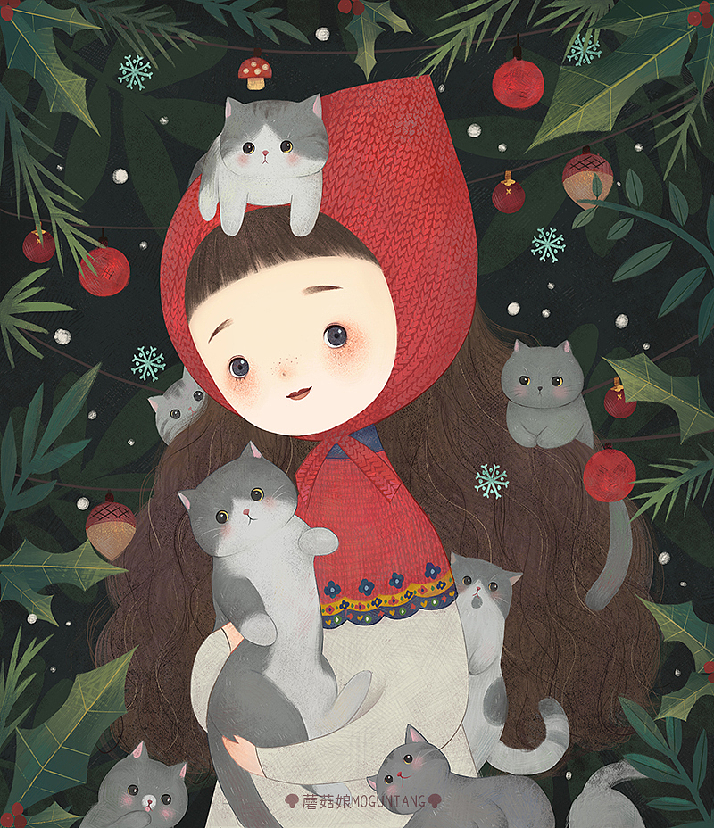 冬日的小温暖（图ZMjQyNjIxMjk2） - 艺术插画 - 站酷设计师蘑菇娘Jenda原创素材 - 站酷ZCOOL