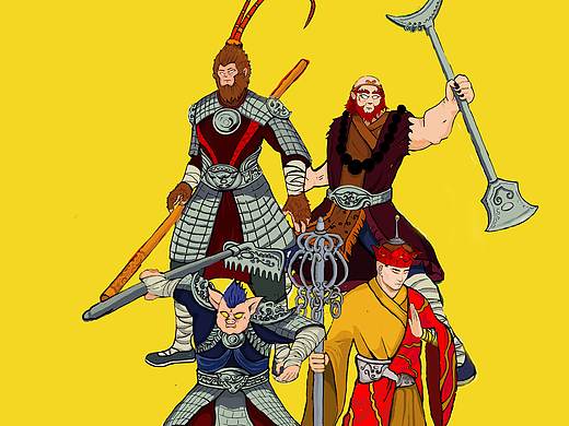 “西游记” 滑板插画