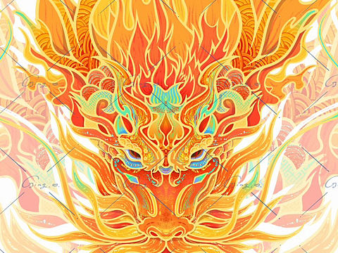 国潮风插画/头盔设计