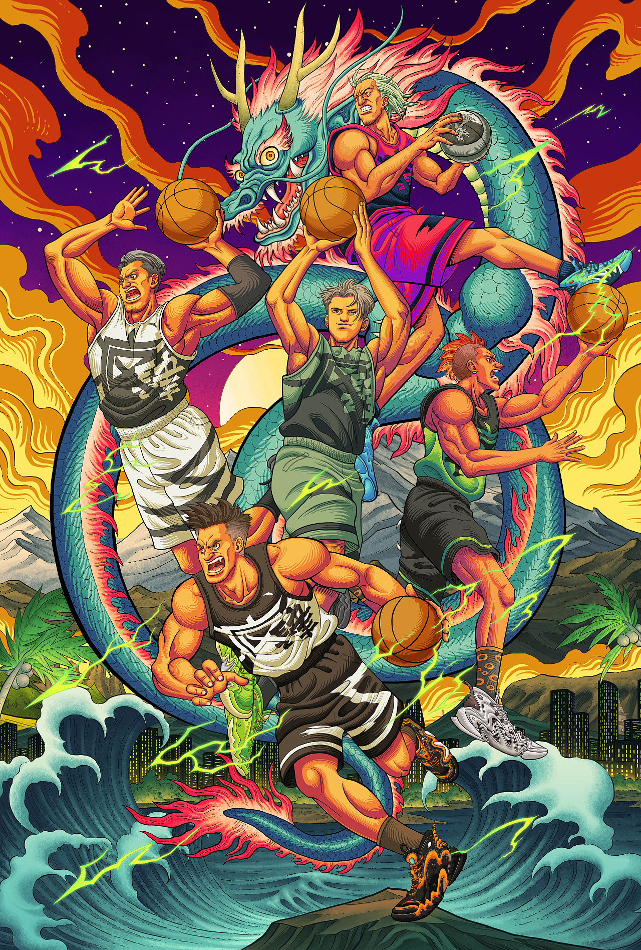 篮球插画系列创作