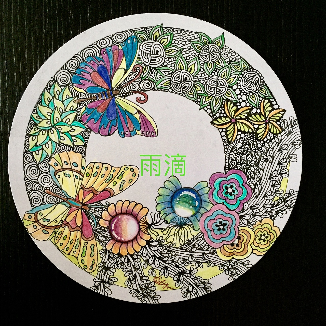 插画 线描 彩色 线条 装饰画 点线面 蝴蝶