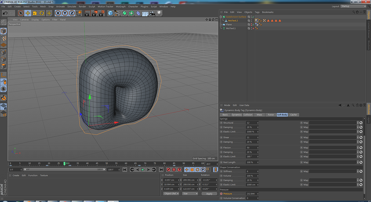 【C4D每日一学007】动感的D (。-`ω´-)