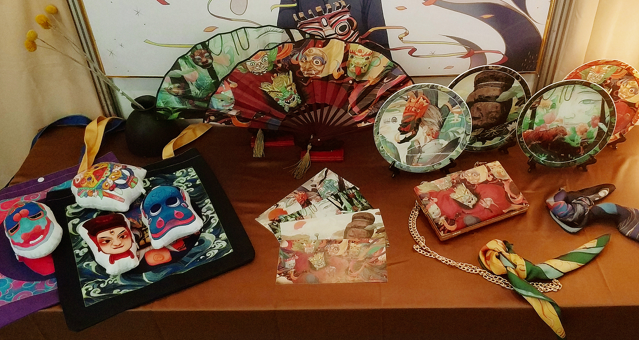 本科毕设作品|中国民间面具主题插画《千面万画》