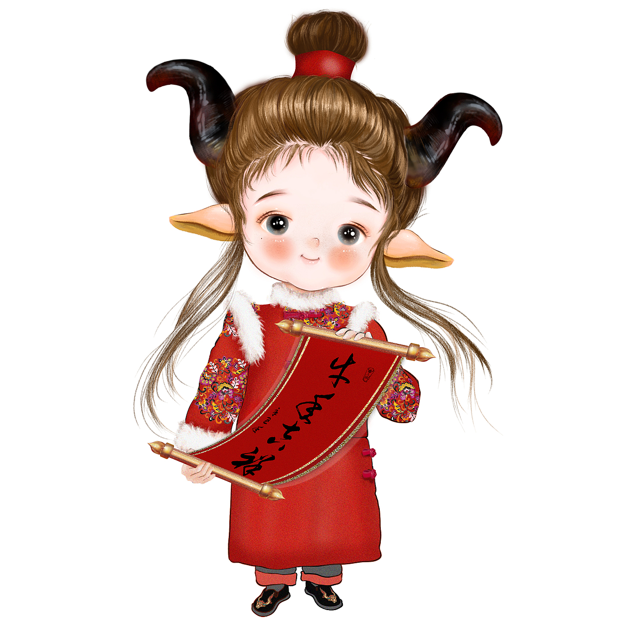 牛转钱坤，牛年吉祥（图ZMjMyMjI4MzE2） - 儿童插画 - 站酷设计师Z54624674原创素材 - 站酷ZCOOL