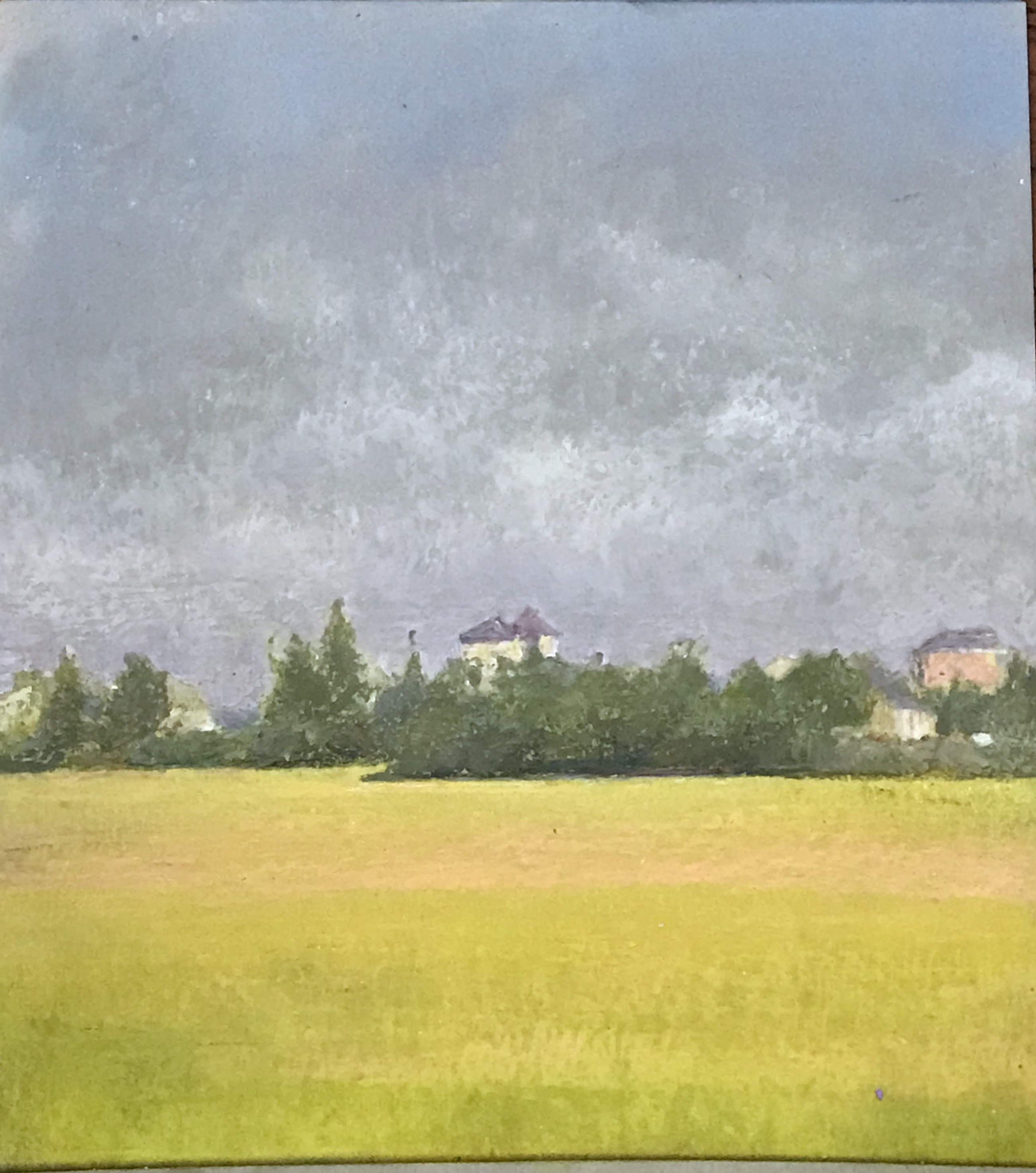 麦田油画棒写生