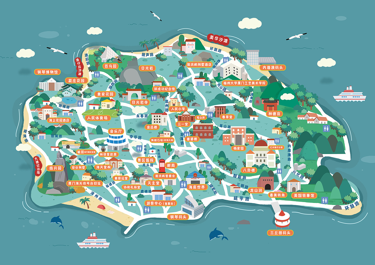 厦门地图x鼓浪屿
