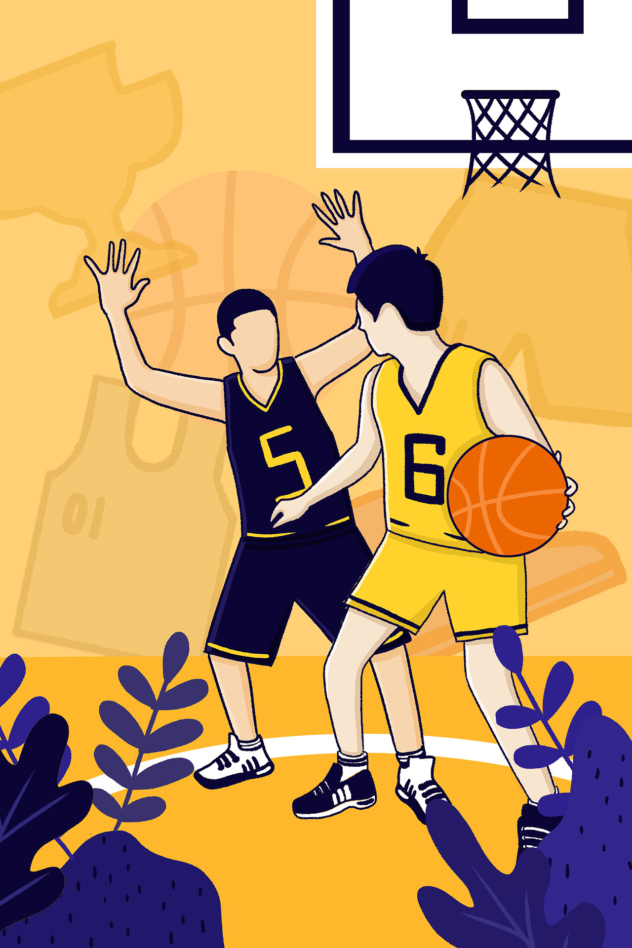矢量手绘打篮球的孩子图片素材免费下载 - 觅知网