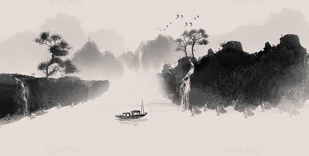 淡雅山水（图ZMjcwMTA3NzI0） - 商业插画 - 站酷设计师心灵艺坊原创素材 - 站酷ZCOOL