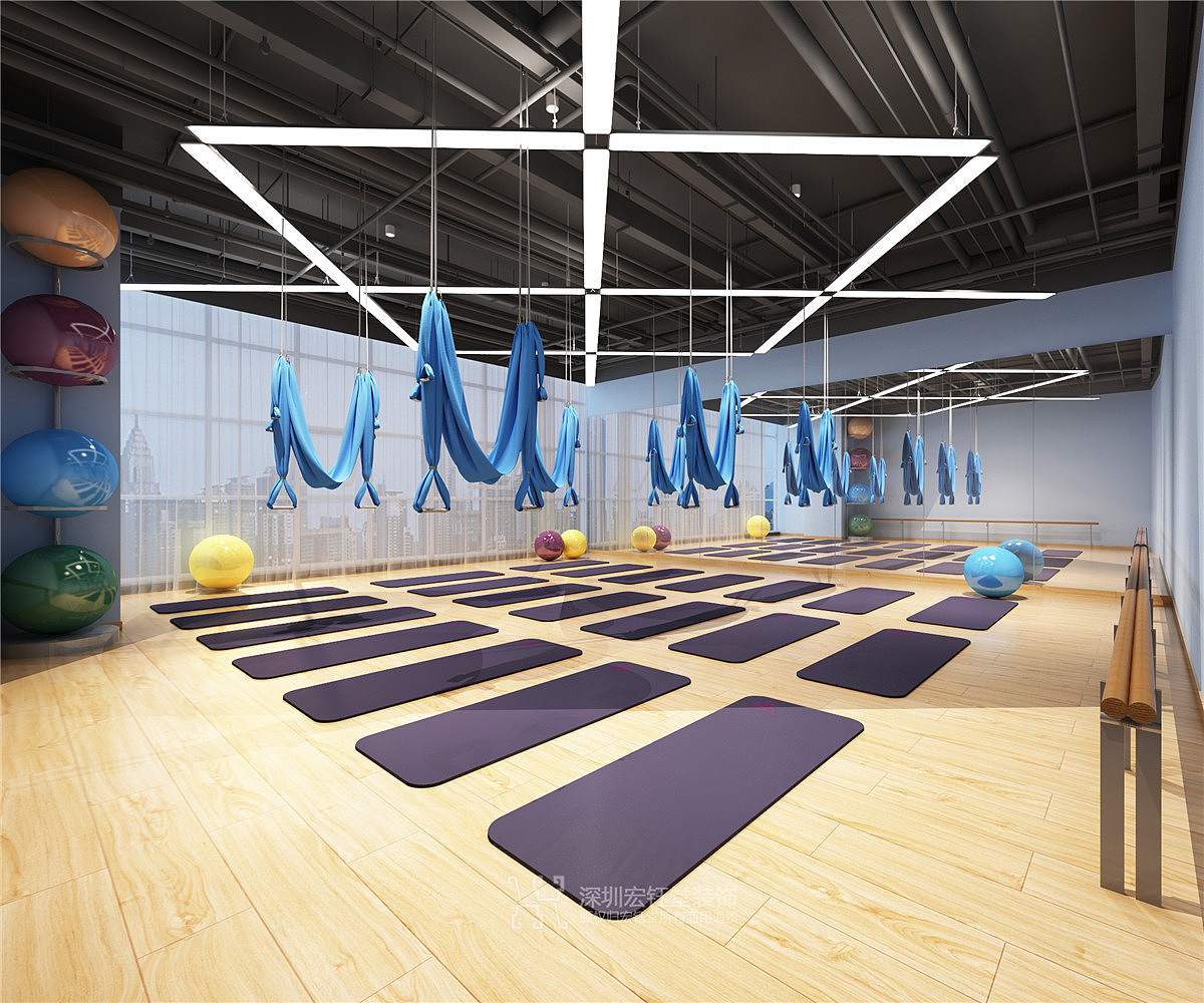 郑州网红轻奢风舞蹈工作室装修效果图-宏钰堂装饰公司