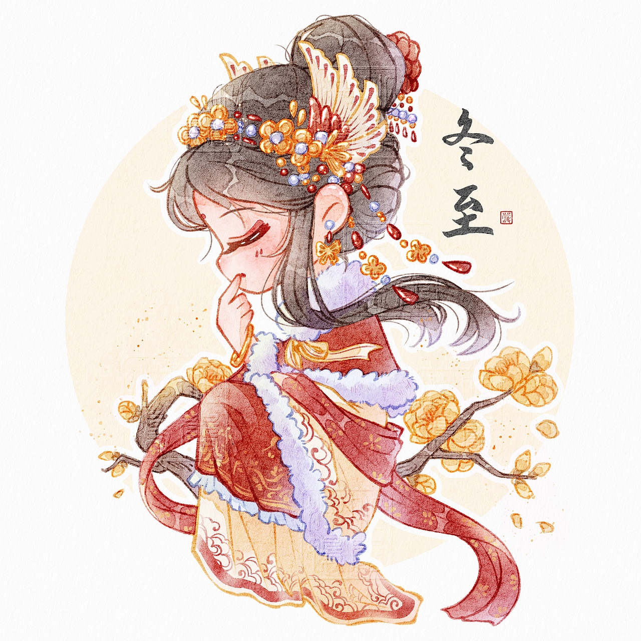 24节气Q版水彩拟人创作·冬季合集（图ZMzY3NTc2Mjg4） - 创作习作 - 站酷设计师小严冲鸭_YANAY原创素材 - 站酷ZCOOL