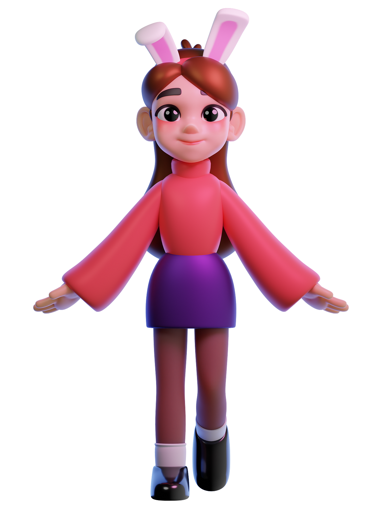 兔年女孩（布兰德儿练习~）（图ZMzI4MDQzOTgw） - 人物/生物 - 站酷设计师Chan英俊原创素材 - 站酷ZCOOL