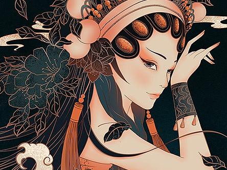 国潮抹茶插画