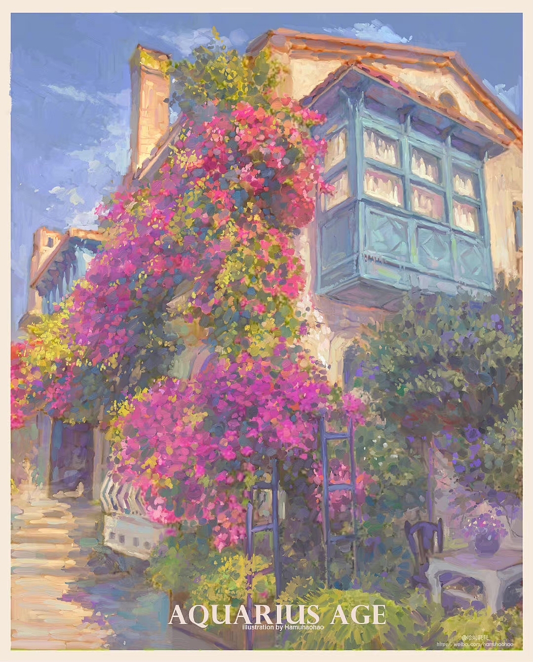 发一组油画风的花卉插画