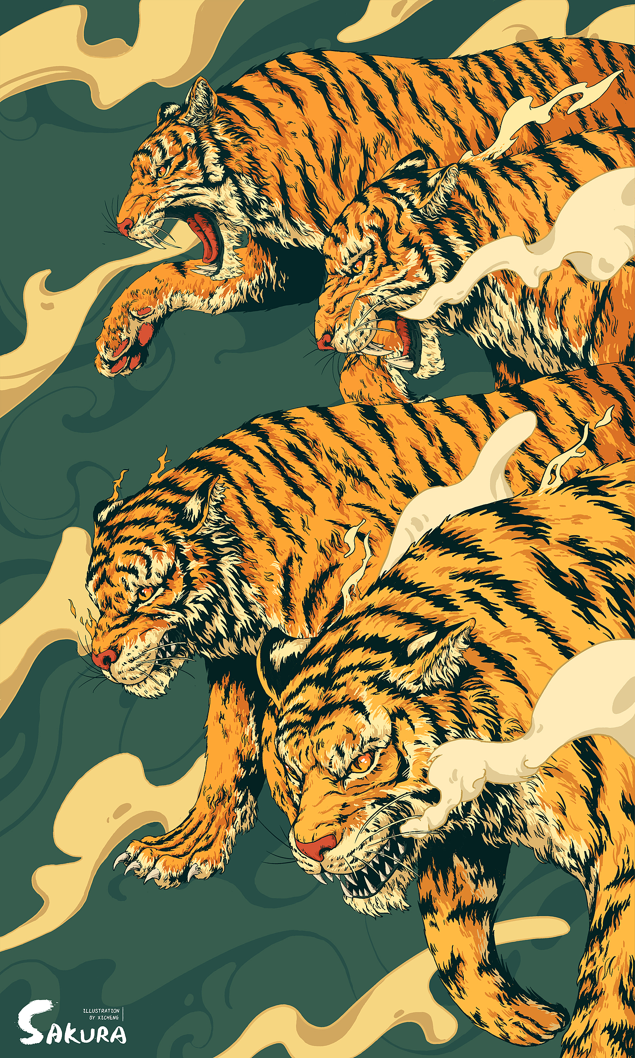 龙争虎斗系列插画（图ZMjgxNTE5NDcy） - 商业插画 - 站酷设计师西城Sakura原创素材 - 站酷ZCOOL