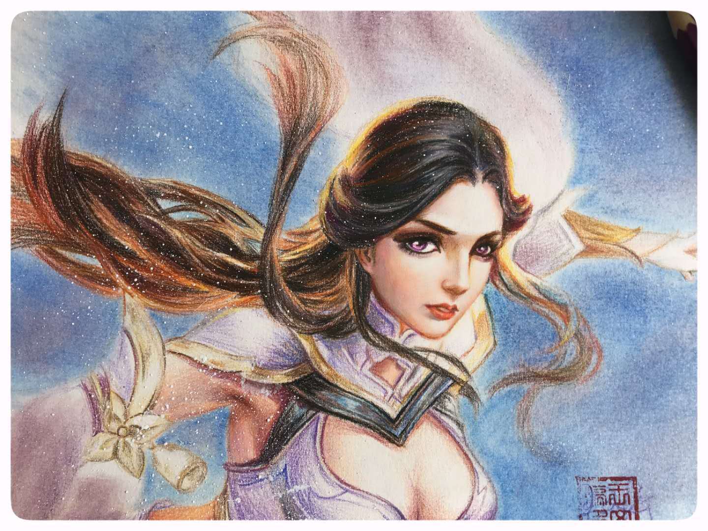 彩铅游戏人物《露娜—紫霞仙子》