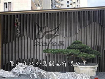园林户外装饰山峦不锈钢景墙古典山峦不锈钢屏风隔断