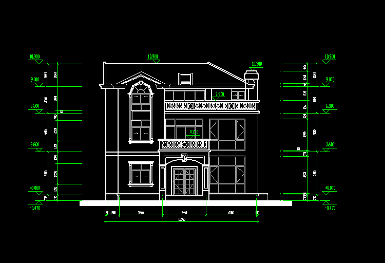 实木北美式别墅设计工程结构cad施工图