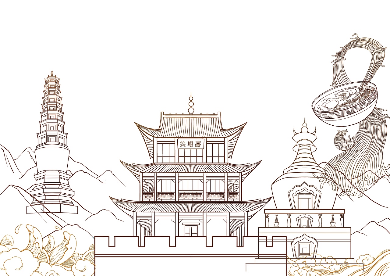 甘肃印象原创插画