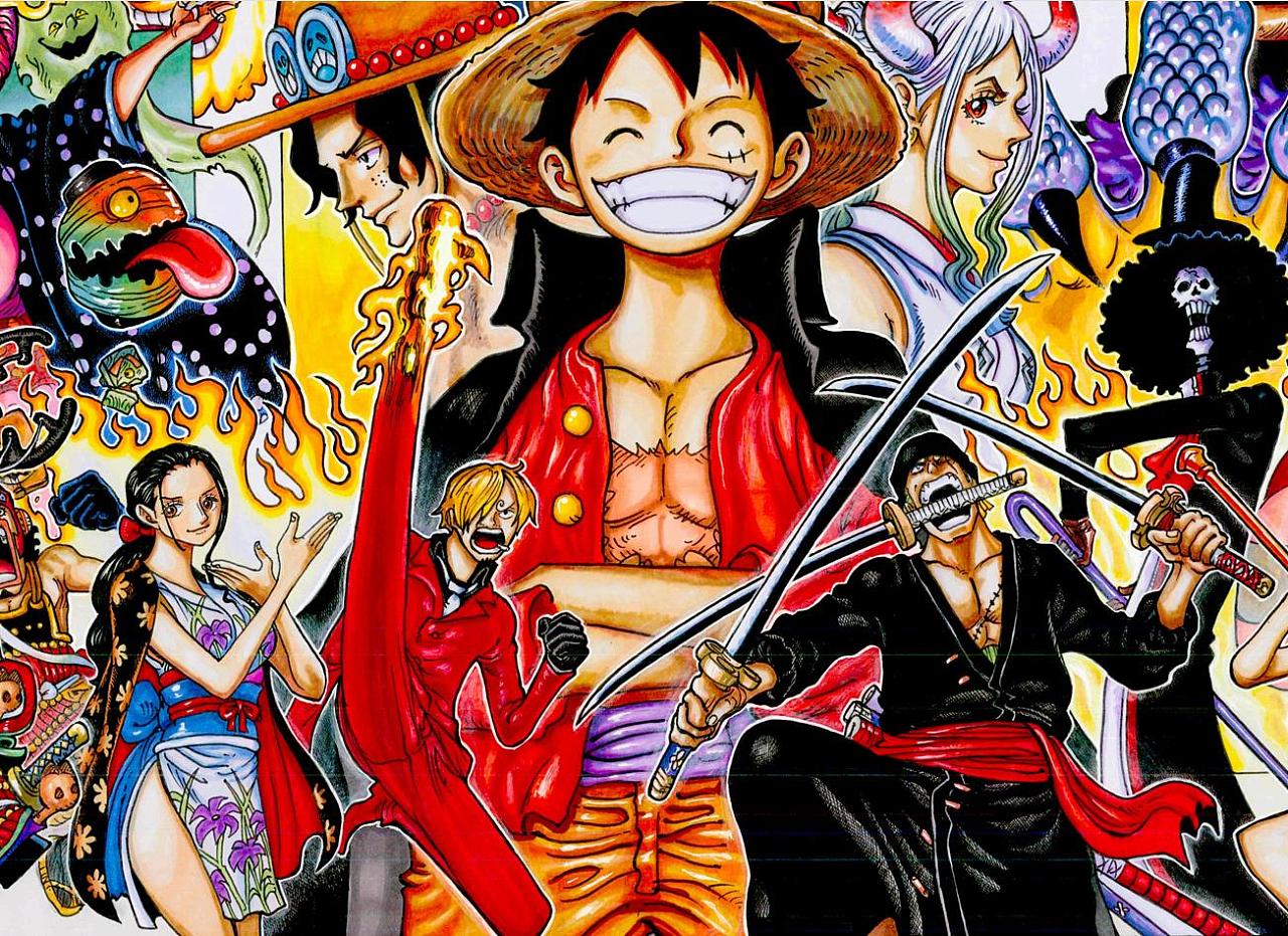海贼王100卷纪念(对战boss合集)|插画|商业插画|hf的子弹 - 原创作品