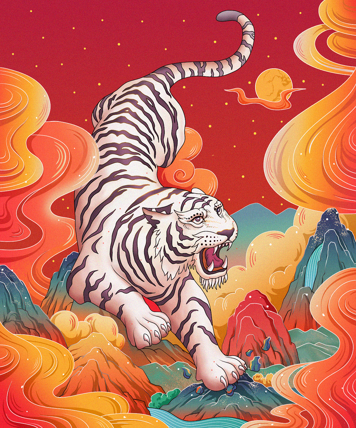 国潮十二生肖插画