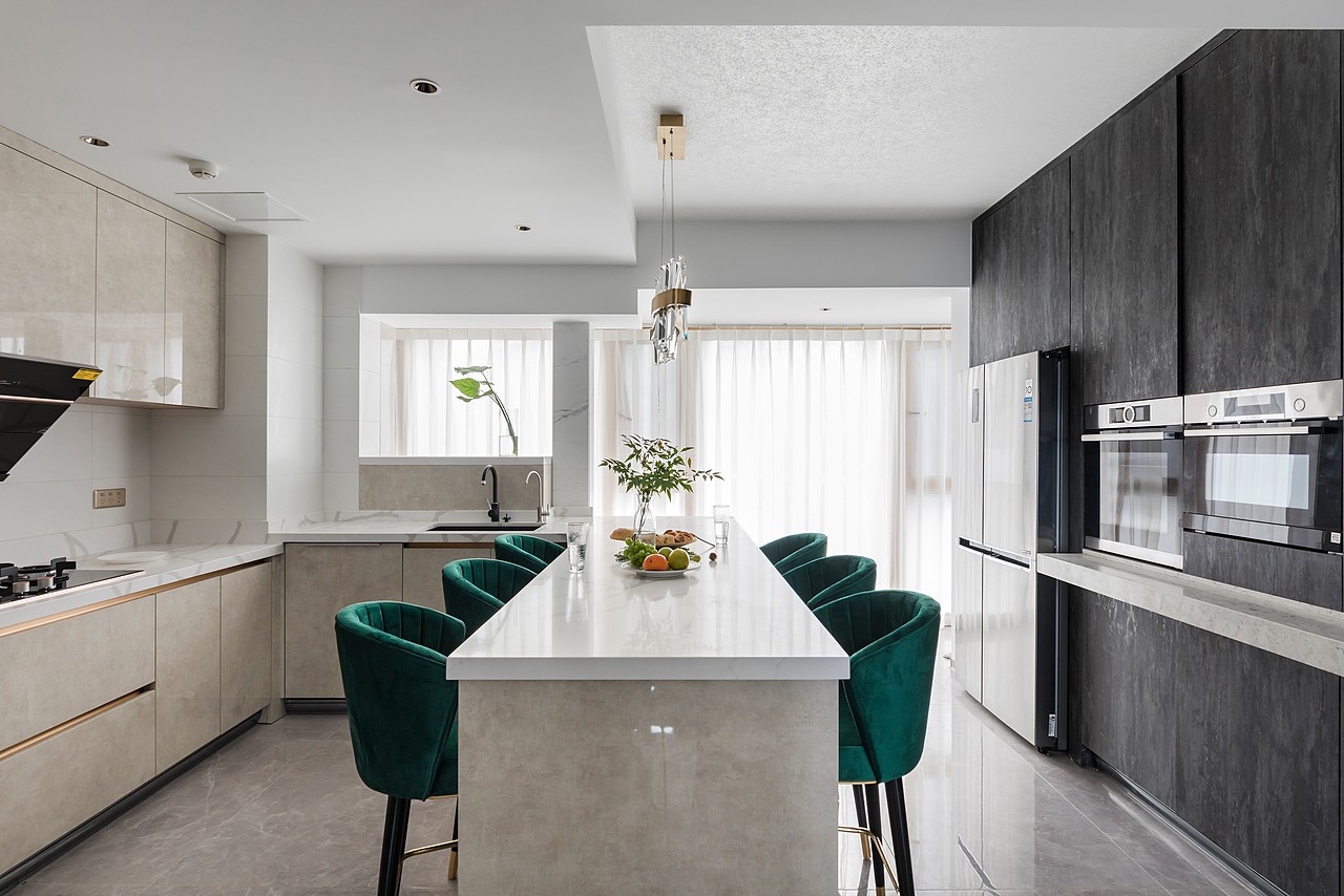 初一开放式厨房岛台做餐桌轻奢风的精致生活