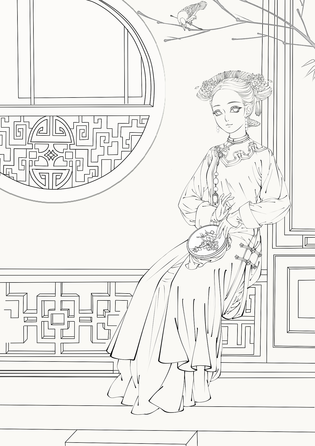 早期出版宫廷系列作品~清朝宫女（图ZMzA4NjE3Njky） - 绘本 - 站酷设计师苏子0113原创素材 - 站酷ZCOOL