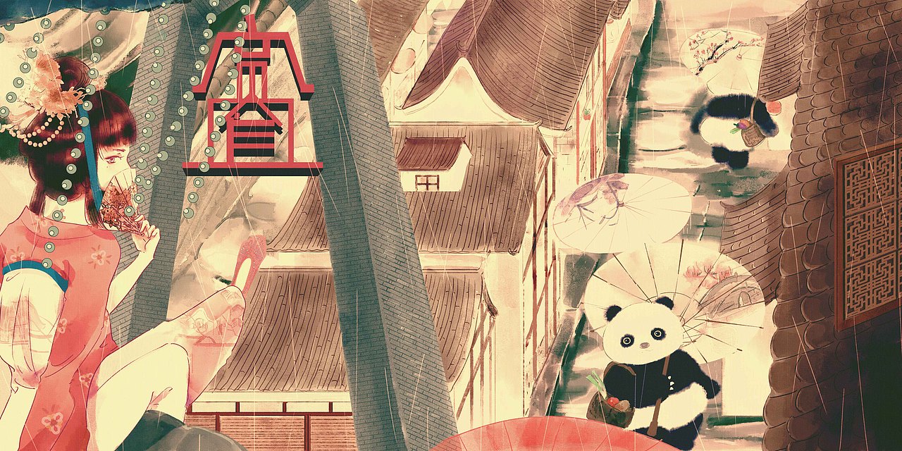 【华为壁纸】成都印象系列1.0——9.0【9图】（图ZMjEzNTY2ODMy） - 商业插画 - 站酷设计师沐斤年原创素材 - 站酷ZCOOL