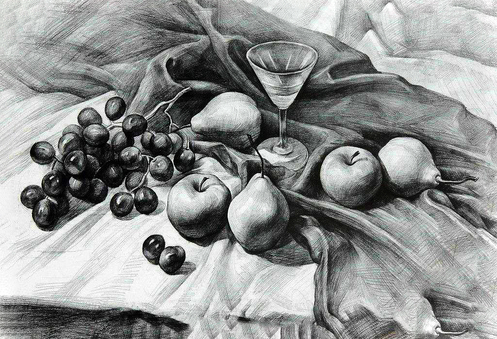 静物素描（图ZMTM3OTA3Nzg0） - 绘画 - 站酷设计师艺人xht原创素材 - 站酷ZCOOL