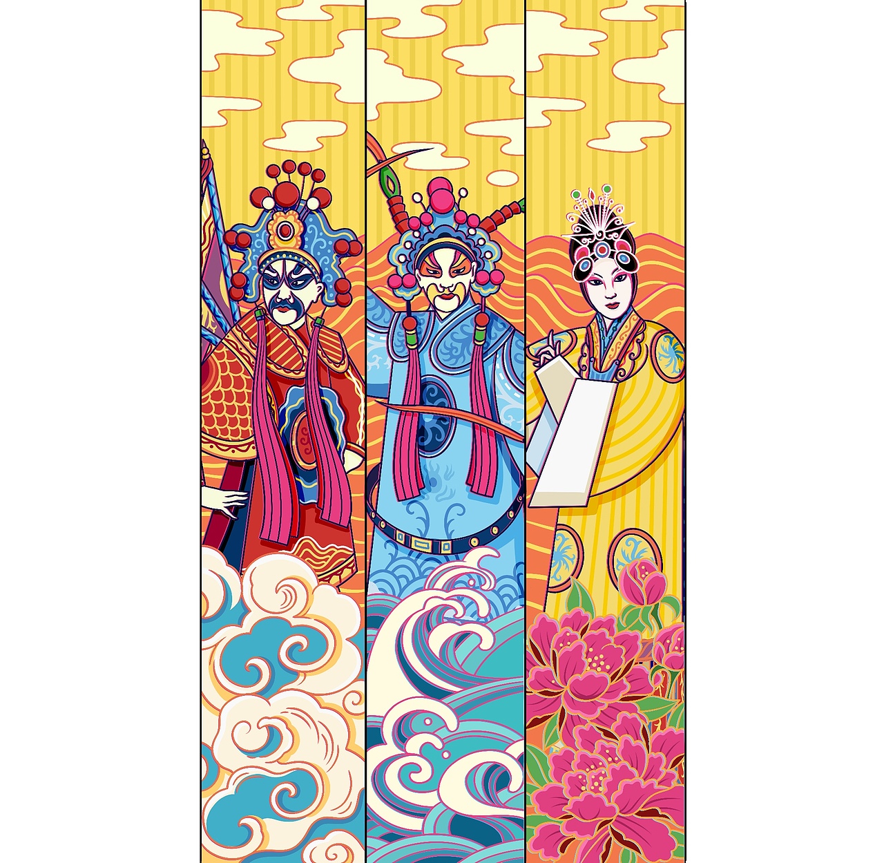 国潮京剧人物插画（图ZMjY3ODM4NjIw） - 商业插画 - 站酷设计师插画师YMM原创素材 - 站酷ZCOOL