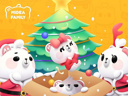 Midea Family 熊小美一家Q版形象设计 