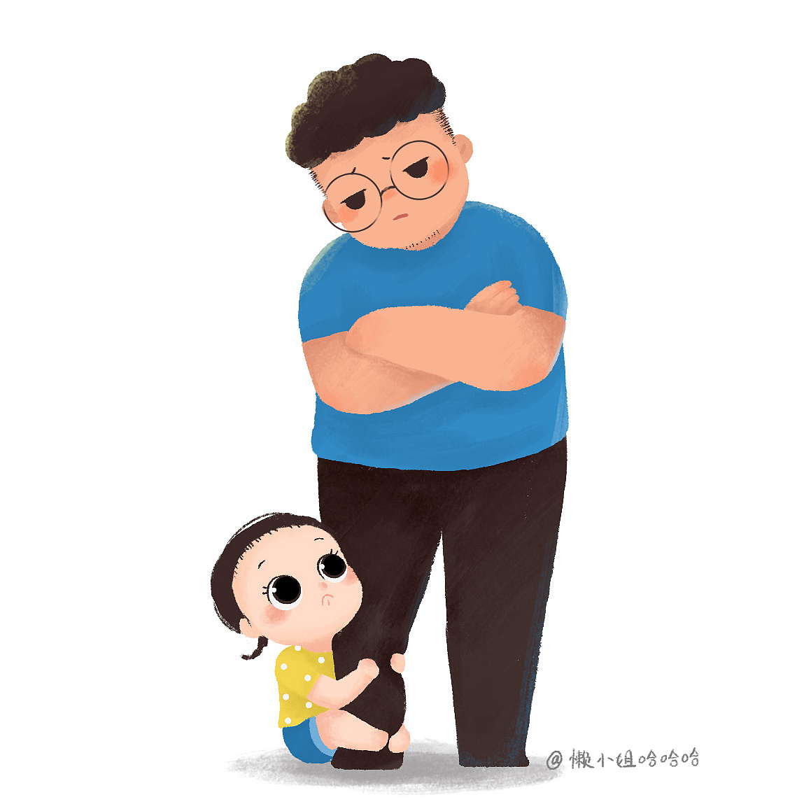 亲子 爸爸和宝宝|插画|插画习作|懒小姐哈哈哈 - 原创作品 - 站酷 (ZCOOL)