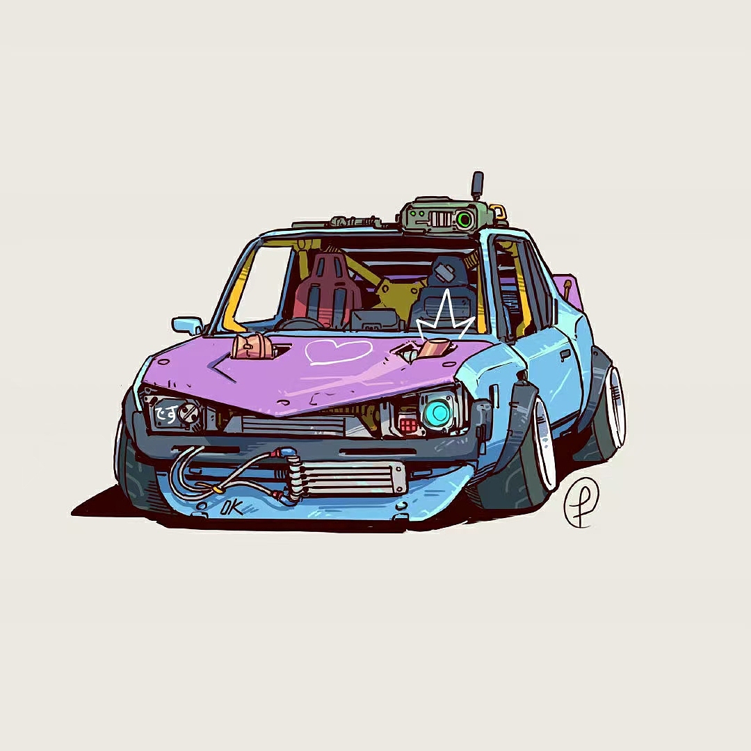 汽车手绘（图ZMjQxNTYyNTM2） - 艺术插画 - 站酷设计师打不死的小Q原创素材 - 站酷ZCOOL