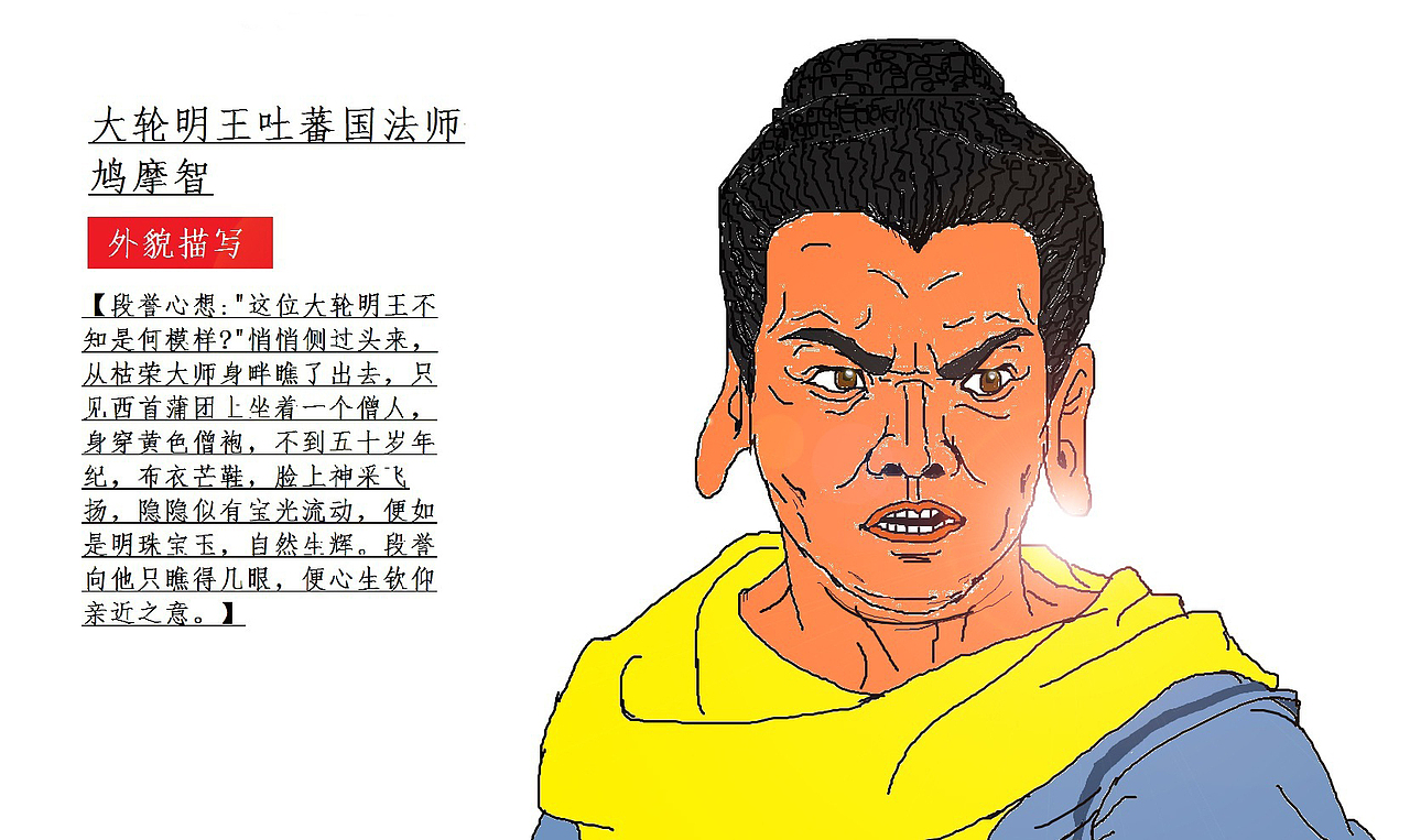 《江湖人物志》—— 鸠摩智|动漫|单幅漫画|bashenan003_原创作品