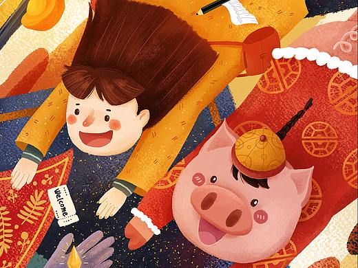 给2019画的插图(个人主页-ZMzIzMzU3MDA=) - 商业插画 - 站酷设计师虾渔堡原创素材 - 站酷ZCOOL