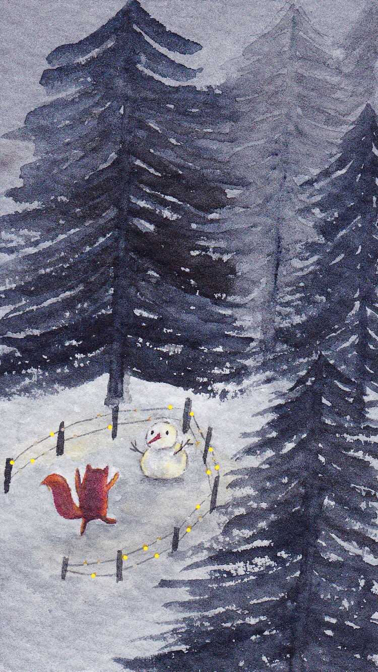 狐狸狸和雪（图ZNjg1OTAwNjA=） - 儿童插画 - 站酷设计师白蜷原创素材 - 站酷ZCOOL