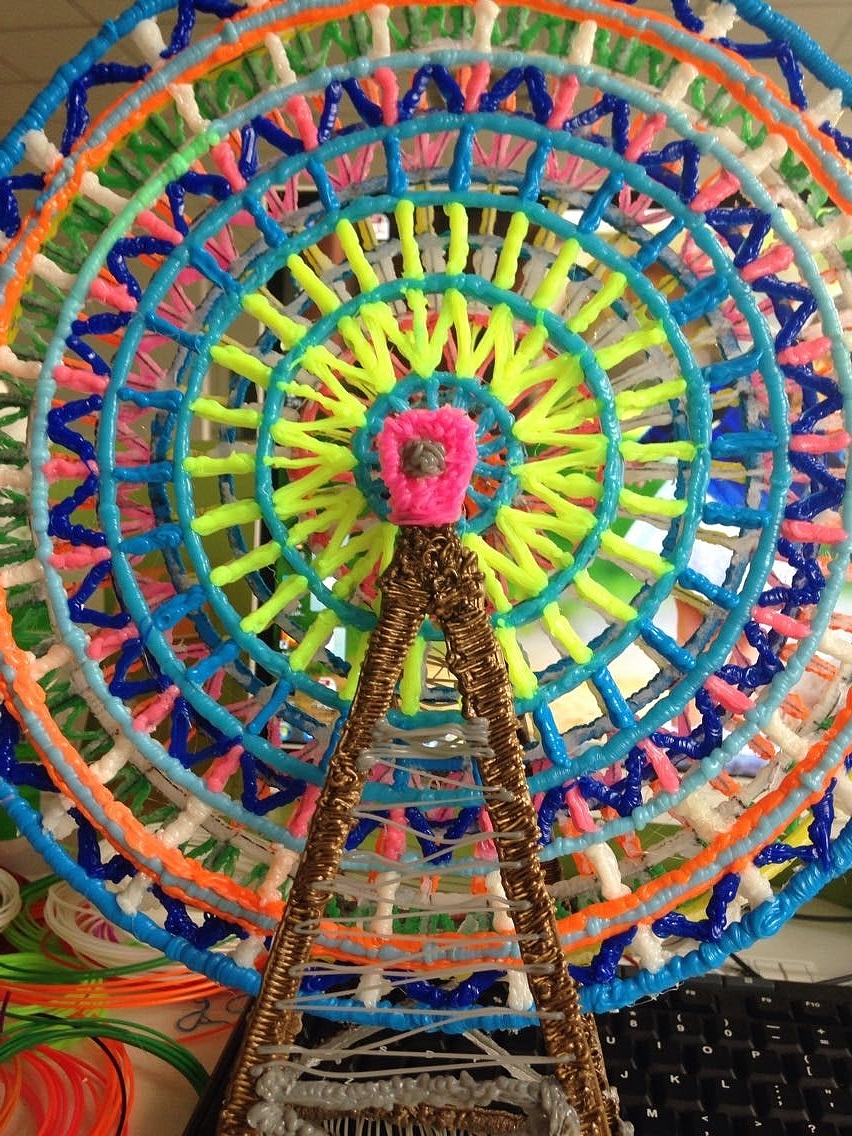 3d打印笔七彩摩天轮3d打印笔耗材3d模型作品