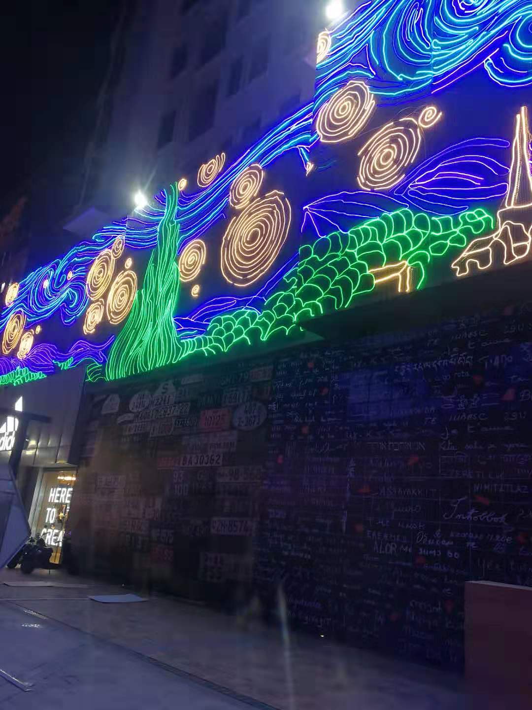 铭星工厂专业商场美陈圣诞外墙灯光亮化LED幕墙灯饰画