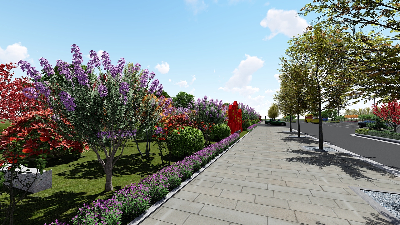 一些道路两侧绿化的效果图（图ZMTg0NjI3Mzgw） - 景观设计 - 站酷设计师蒋荣荣原创素材 - 站酷ZCOOL