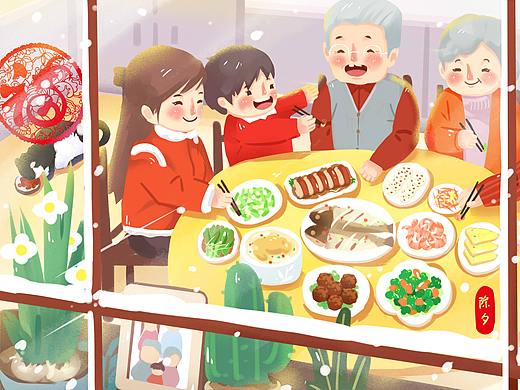 提前画了张除夕贺图