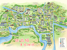 衙前鎮(zhèn)手繪地圖定制設(shè)計