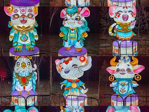 蛇年花灯十二生肖花灯彩灯制作厂家