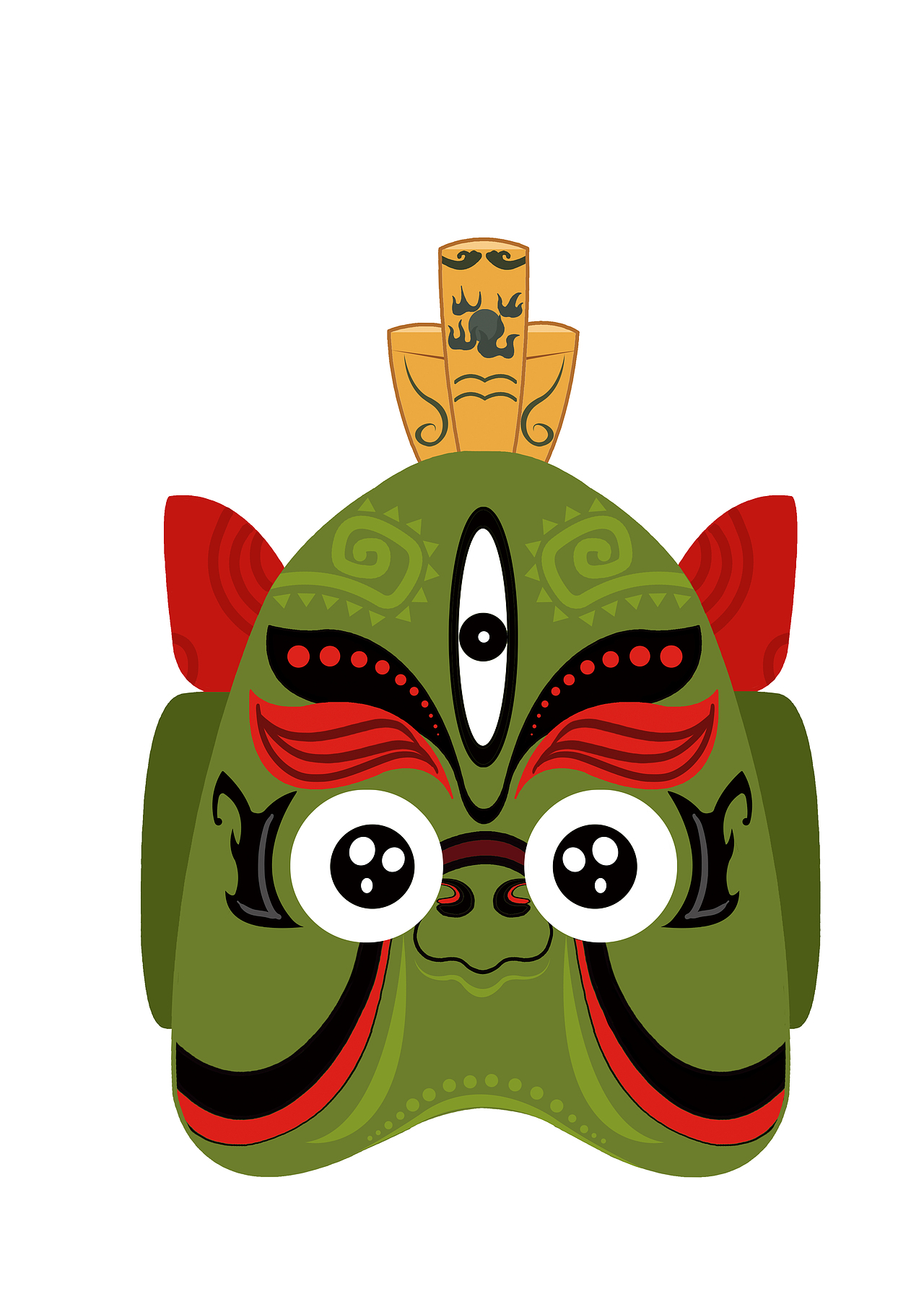 原创作品卡通傩面具1