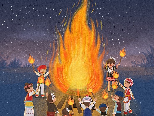 火把节插画