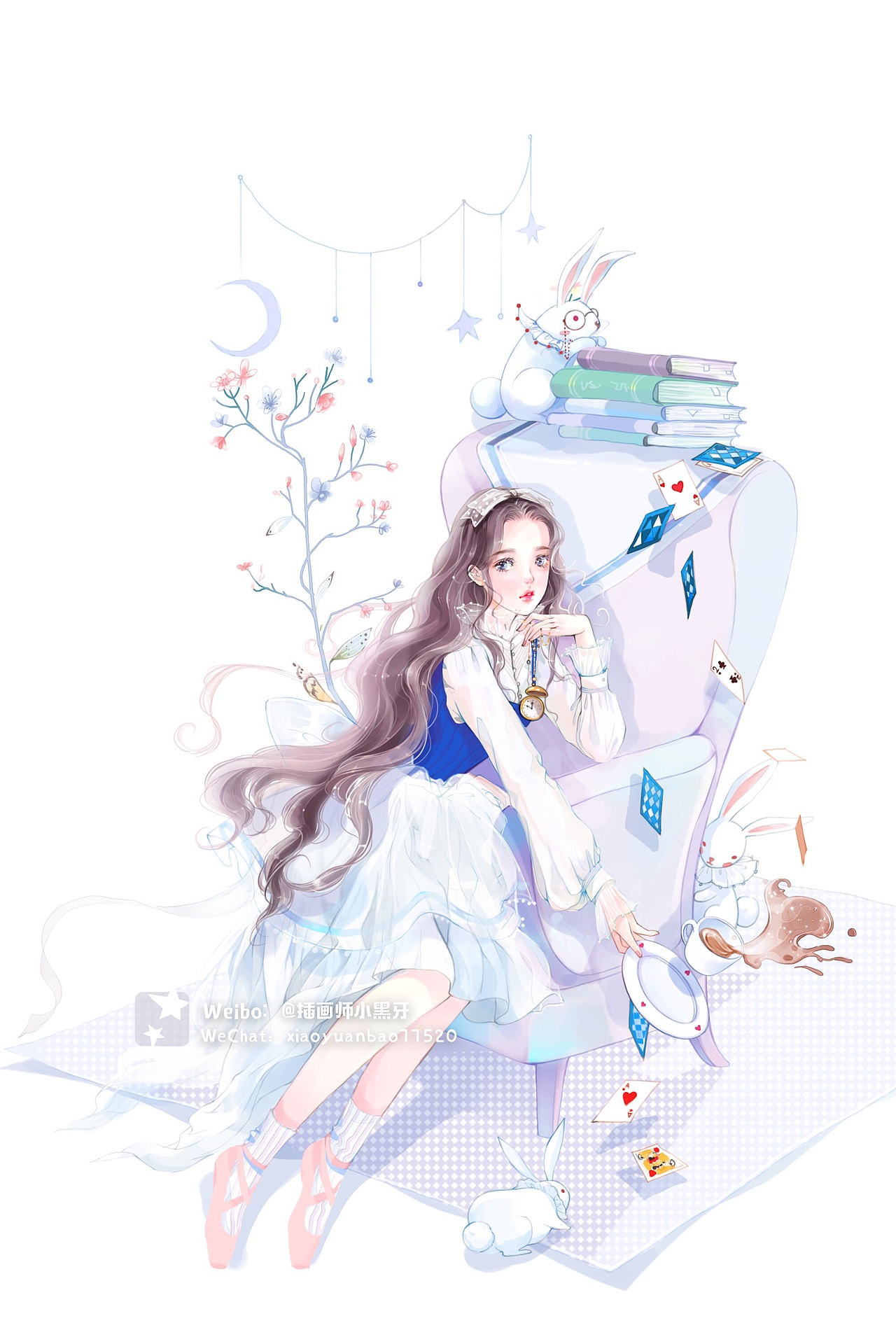 爱丽丝（图ZMTQzMTY4NDg4） - 商业插画 - 站酷设计师插画师小黑牙原创素材 - 站酷ZCOOL