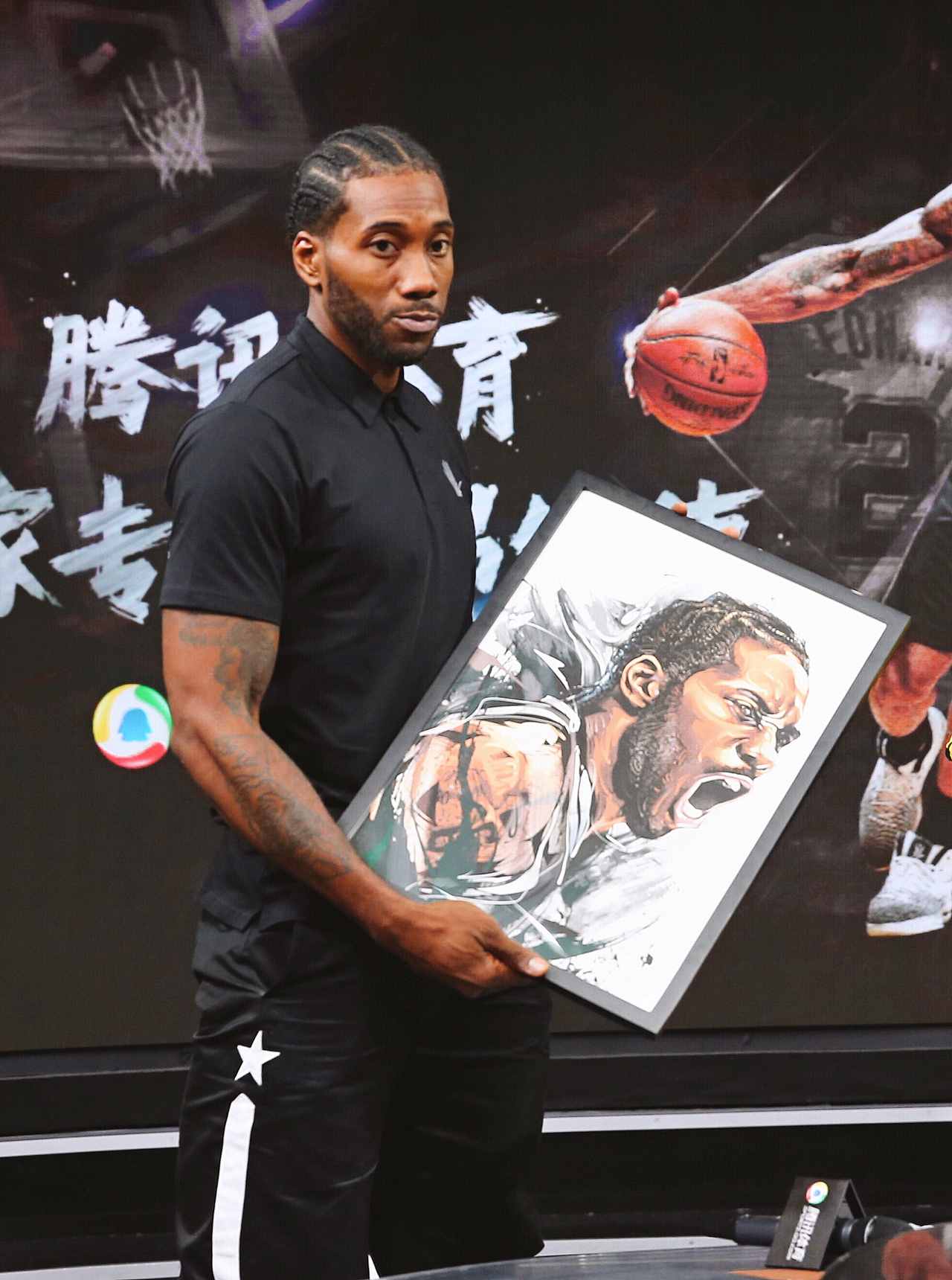 nba马刺球星莱昂纳德篮球插画,美漫卡通