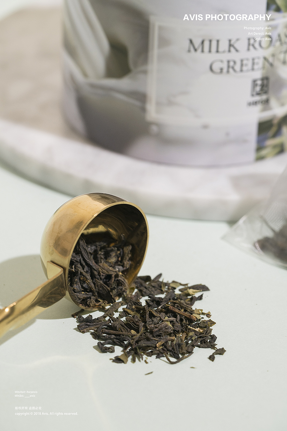 电商美食摄影｜HUGS奶香绿茶三角茶包铁罐茶（图ZMTY3MTE3MTY4） - 产品摄影 - 站酷设计师___avis原创素材 - 站酷ZCOOL