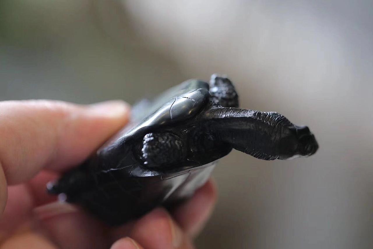 秋坞居墨龟乌龟宠物龟石雕小把件作品