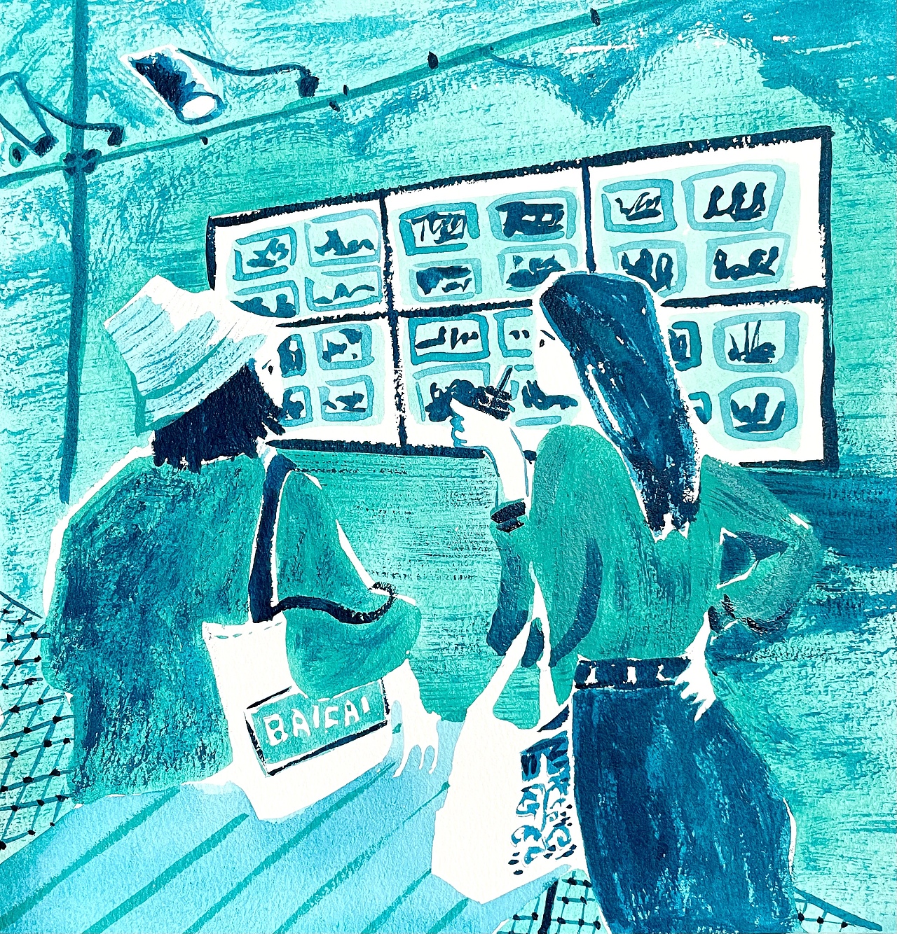 看展记～原创插画（图ZMjc5NDE4NTg4） - 创作习作 - 站酷设计师白菜解结原创素材 - 站酷ZCOOL